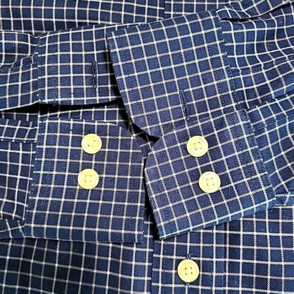 Roundtree & Yorke Men's Shirt Sz M Gold Label Non-Iron Perfect Performance Check - Picture 6 of 10